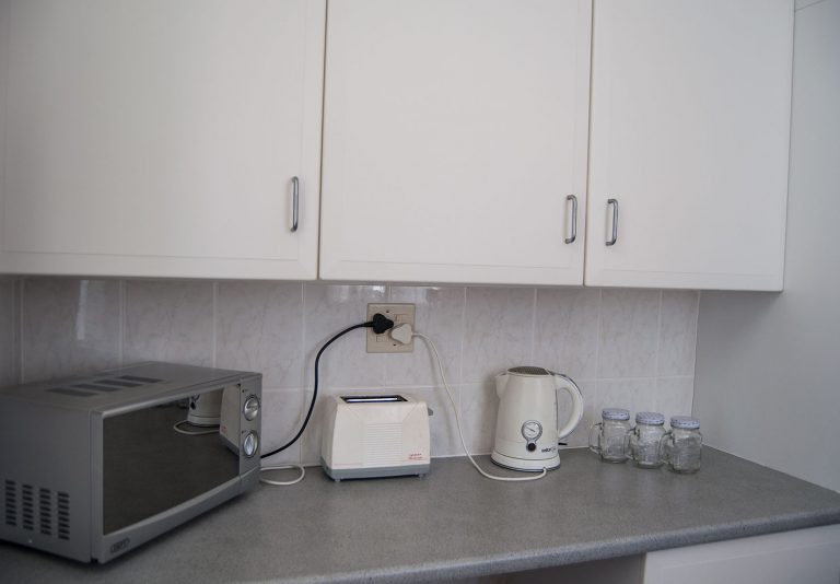 kitchen counter with equiment